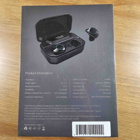 TWS 5.0 Bluetooth v5.0 9D Stereo Earphone Wireless Earphones - Picture 2 of 8